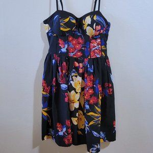 B.O.G. Collective Floral Fit and Flare Mini Dress Corset Top Floral NWT Size M
